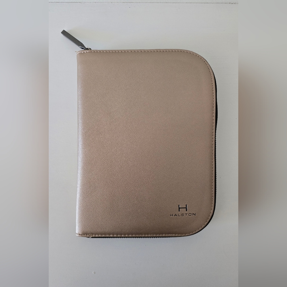 Halston Zip-Around Champagne Gold Jewelry Organizer Clutch